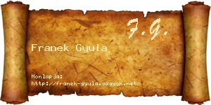 Franek Gyula névjegykártya